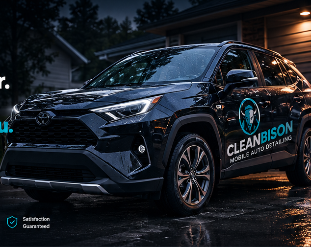 Freshly detailed CleanBison service vehicle
